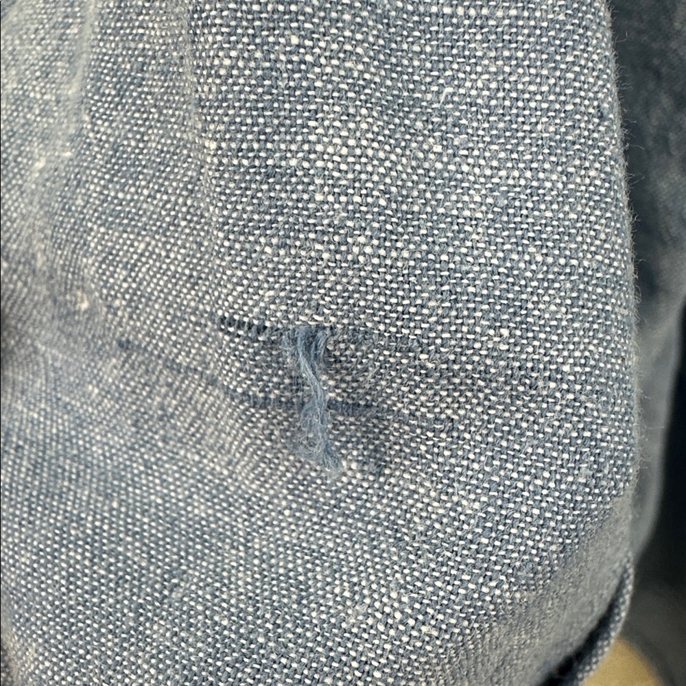 Vtg 70s BIG MAC Chambray Work Shirt Hand EmbroideredFloral HippieBoho JCPenney S - Picture 10 of 11